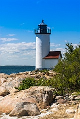 Rocky Shoreline by Annisquam Harbor Lighthouse
